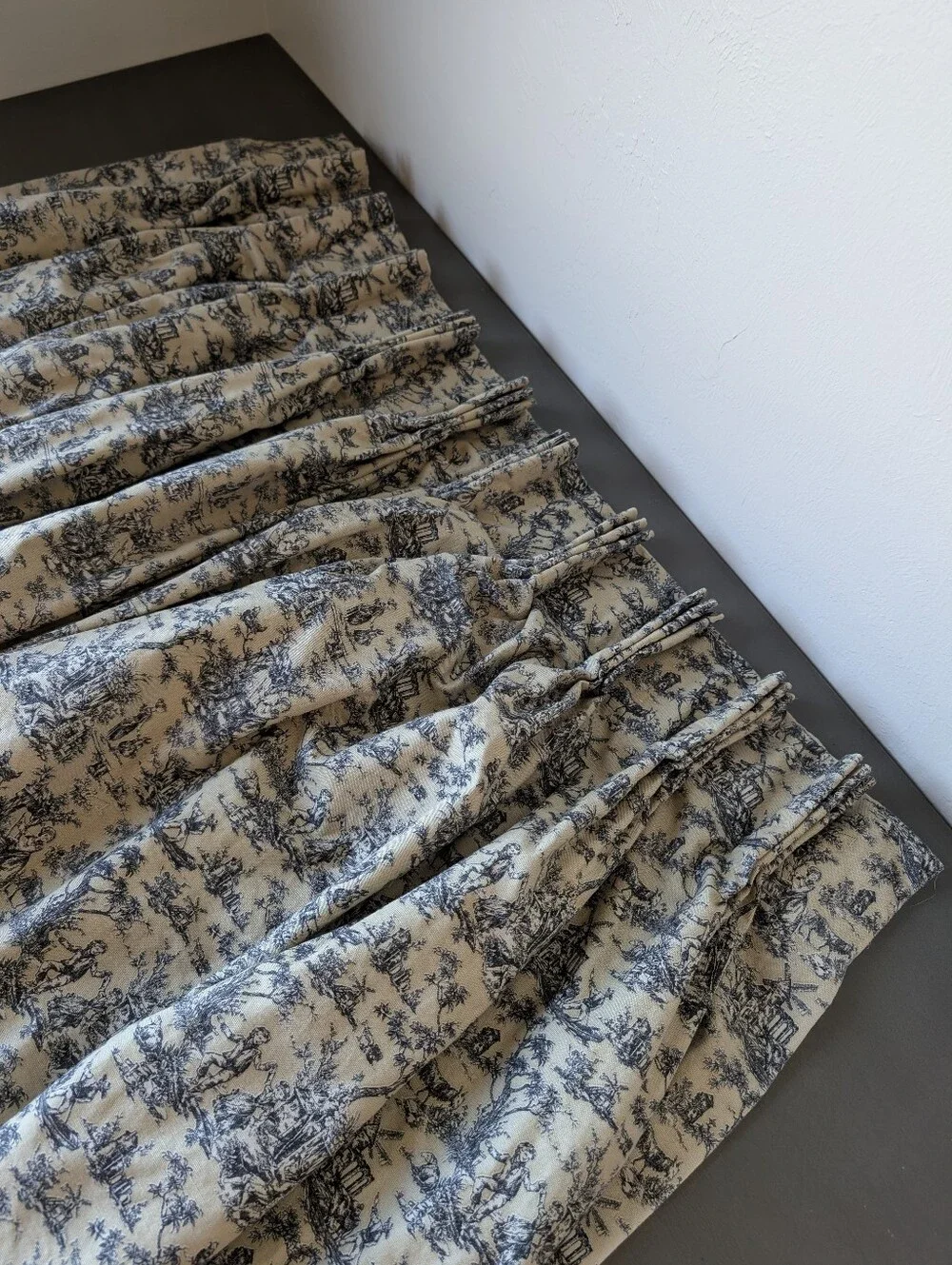 2 Toile Curtain Panel 80x33 Scenic Pastoral Country French Cottagecore Drapery